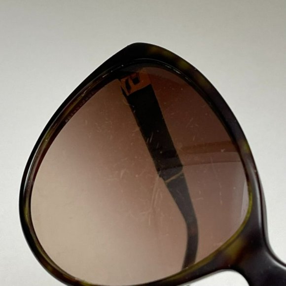 CHANEL Brown Tortoise & Leather Detail Cat Eye Sunglasses - Style: 5225 main image 7
